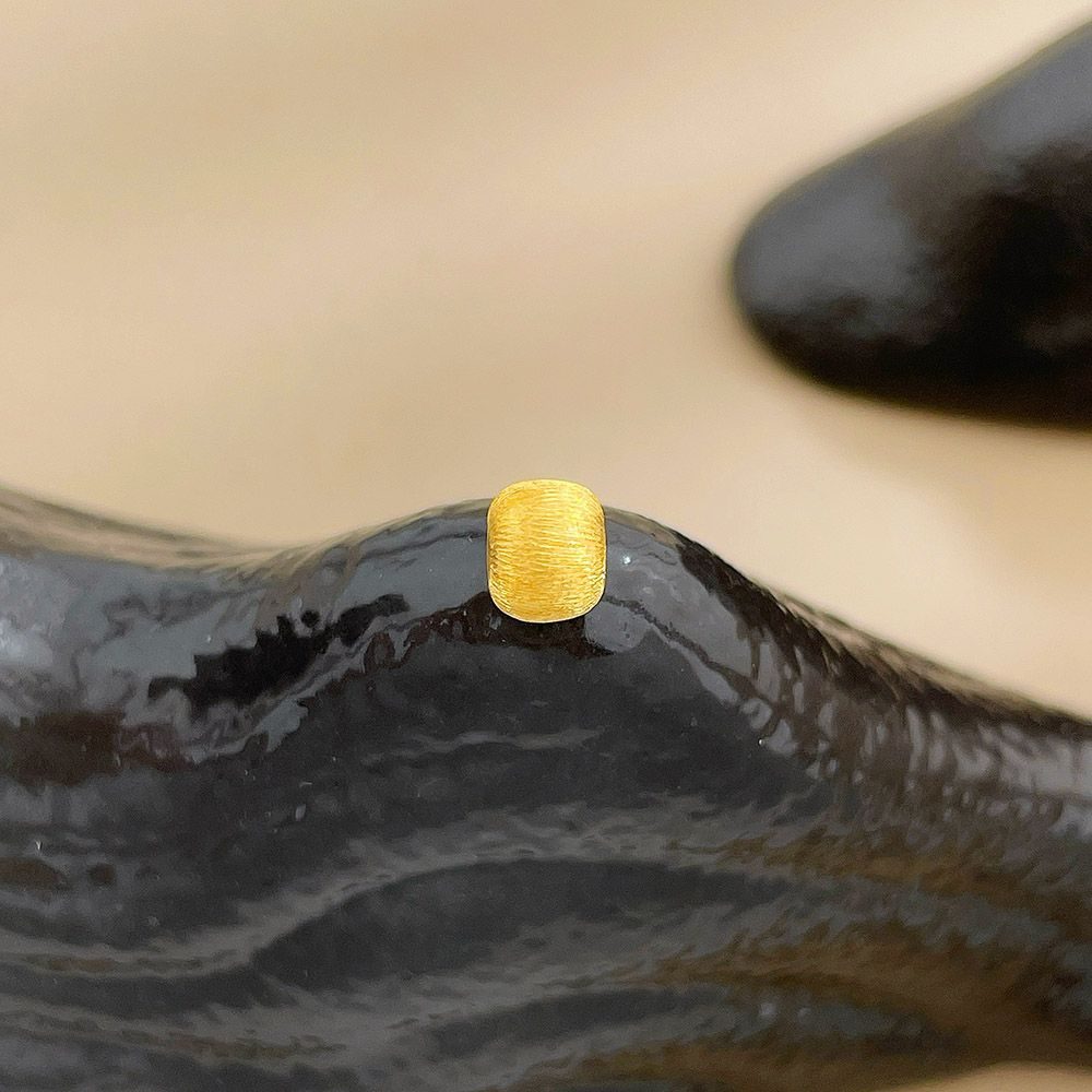 足金 无氰5D电铸微硬金空心拉丝转运珠手串配件Diy手串配件