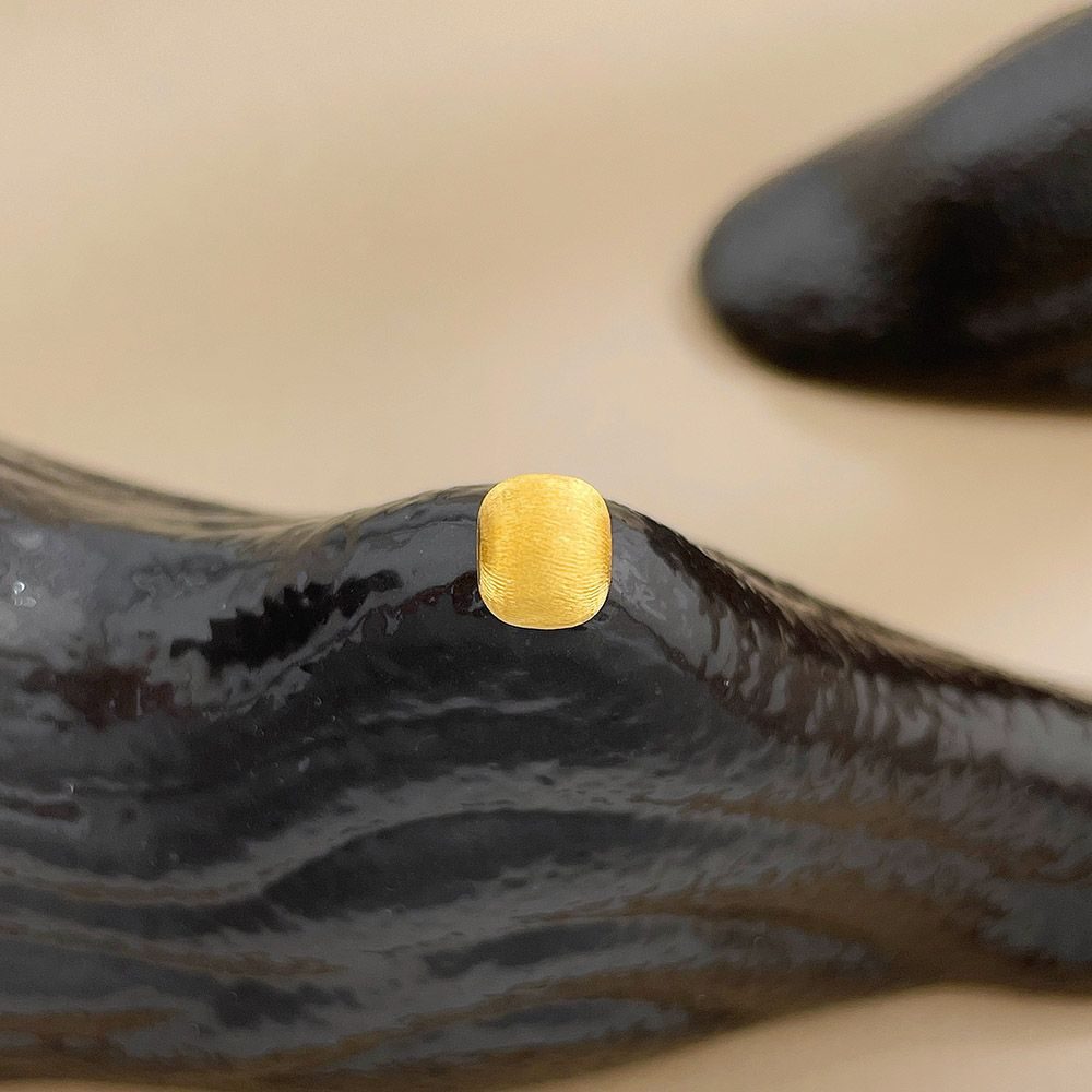 足金 无氰5D电铸微硬金空心拉丝转运金珠手串配件Diy手串配件